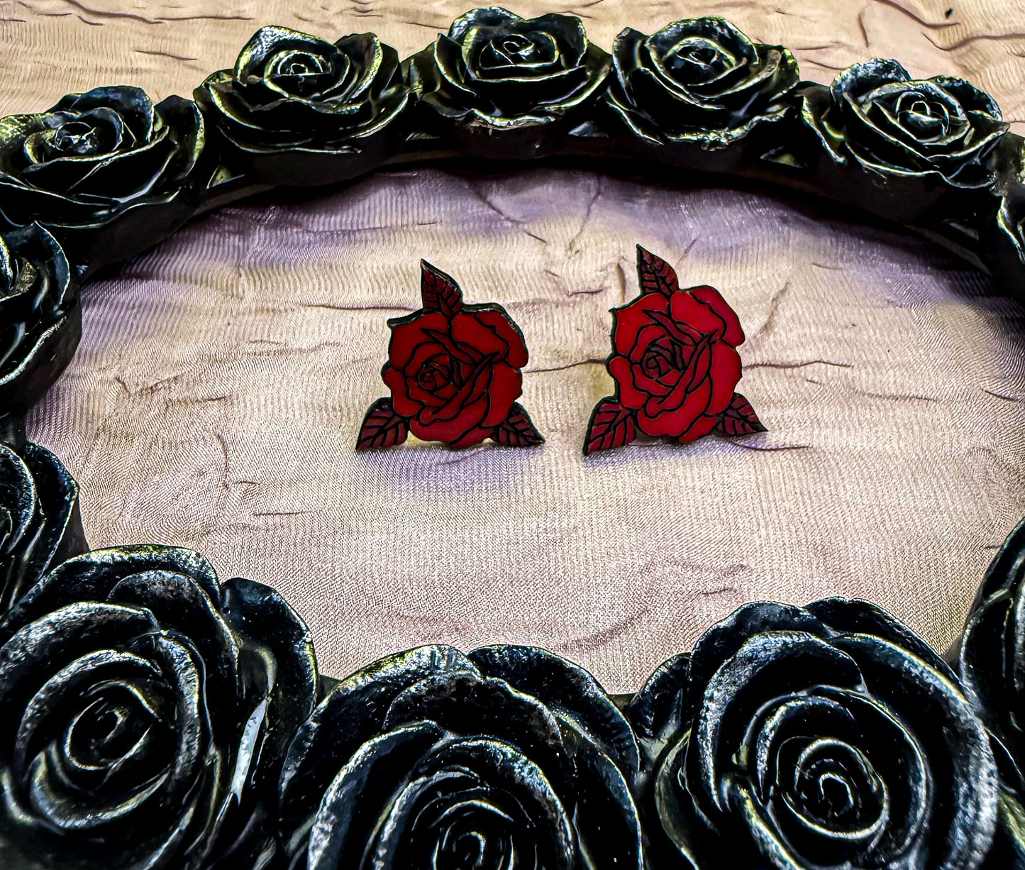 Crimson Bloom Earrings